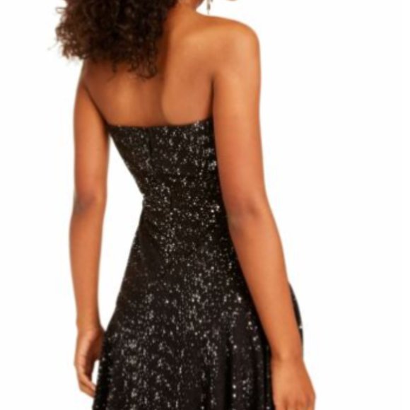 Womens Black Sleeveless Short Fit + Flare - Picture 2 of 3